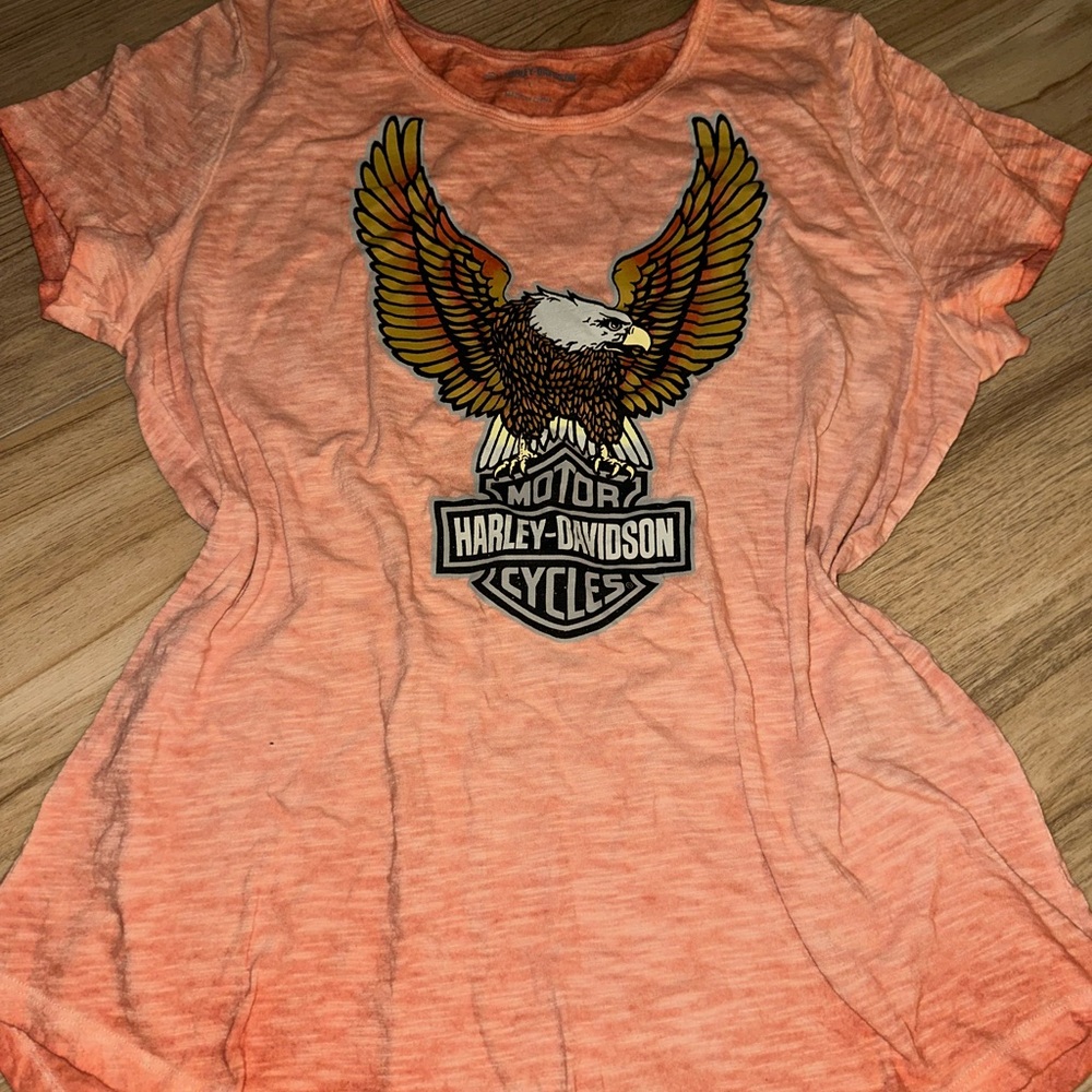 Harley-Davidson Orange Graphic Women's Top
